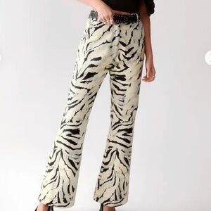 Nasty Gal - Zebra Print Real Leather Trouser